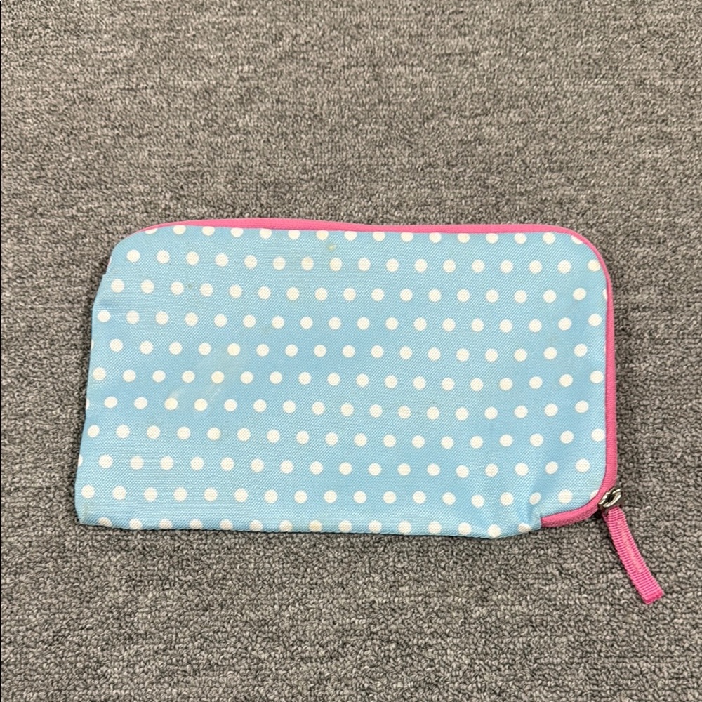 Polka Dot Kids Pouch - Blue and Pink